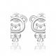 Pierced earrings female, personalized, two-sided titanium steel ,, silver
