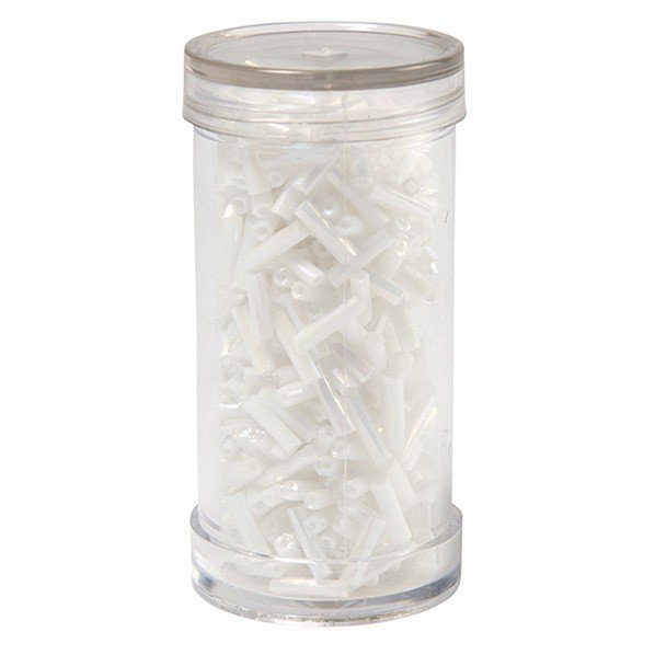 Bugle beads, silver - 12 mm