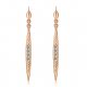 Women crystal earrings, zircon silver, titanium steel Rose