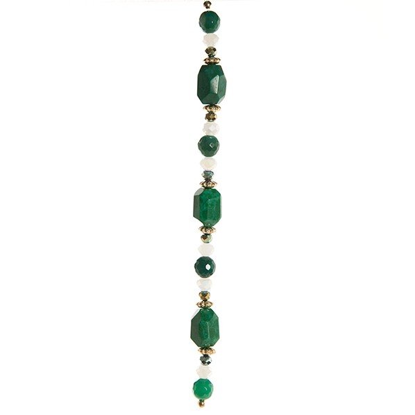 Fashion strung beads, emerald shaped stone