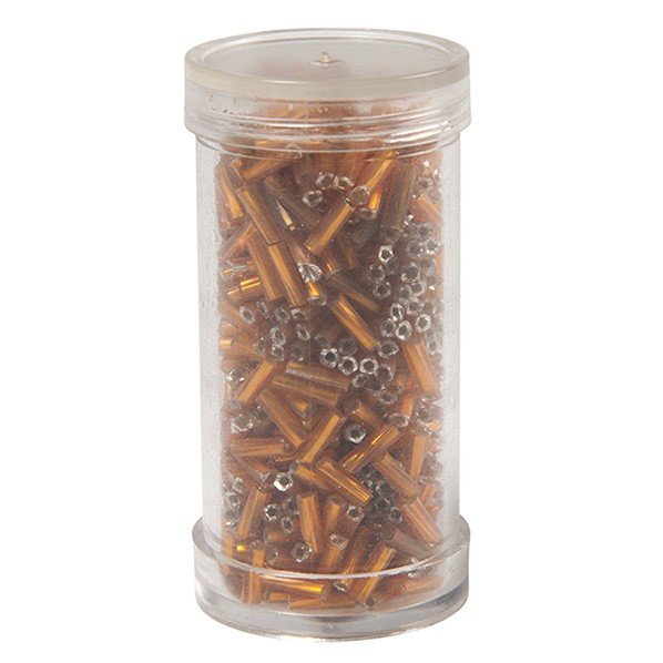 Bugle beads, Orange - 12 mm