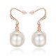 Woman pearl earrings, pearl, imitation pearls, cubic zirconia minimalist silver, titanium steel Rose