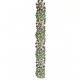 Fashion strung beads, rhodium green flower