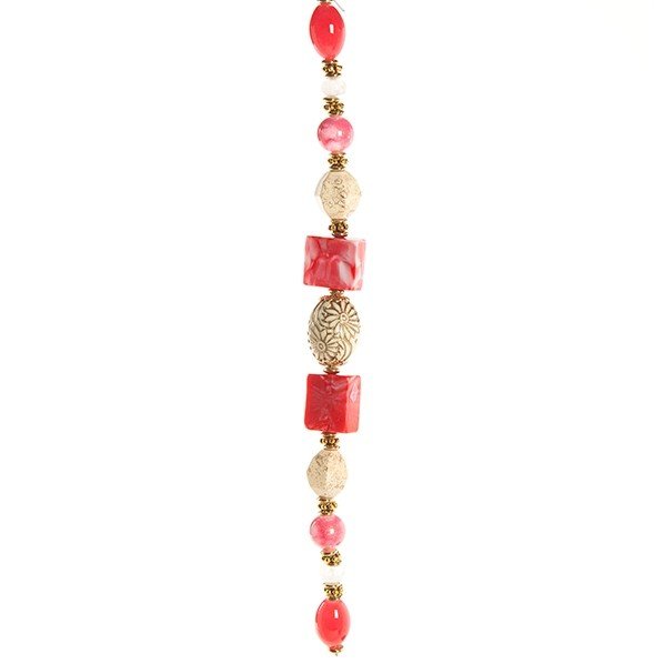 Fashion strung beads, diamonds and pink stripes