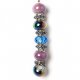 Fashion strung beads, purple and blue, 9PC