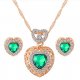 Women's Stud Earrings Classic Heart Fashion Classic Rhinestone Gold Plated Earrings Jewelry Green Daily Work 1 Set