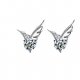 Woman crystal earrings, sterling silver, crystal, silver wings, Angel Wings fashion lovely silver wedding party